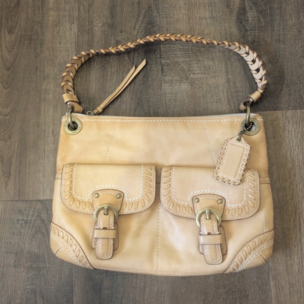 Coach Venetian Tan Leather Poppy Bag With Pockets 19013